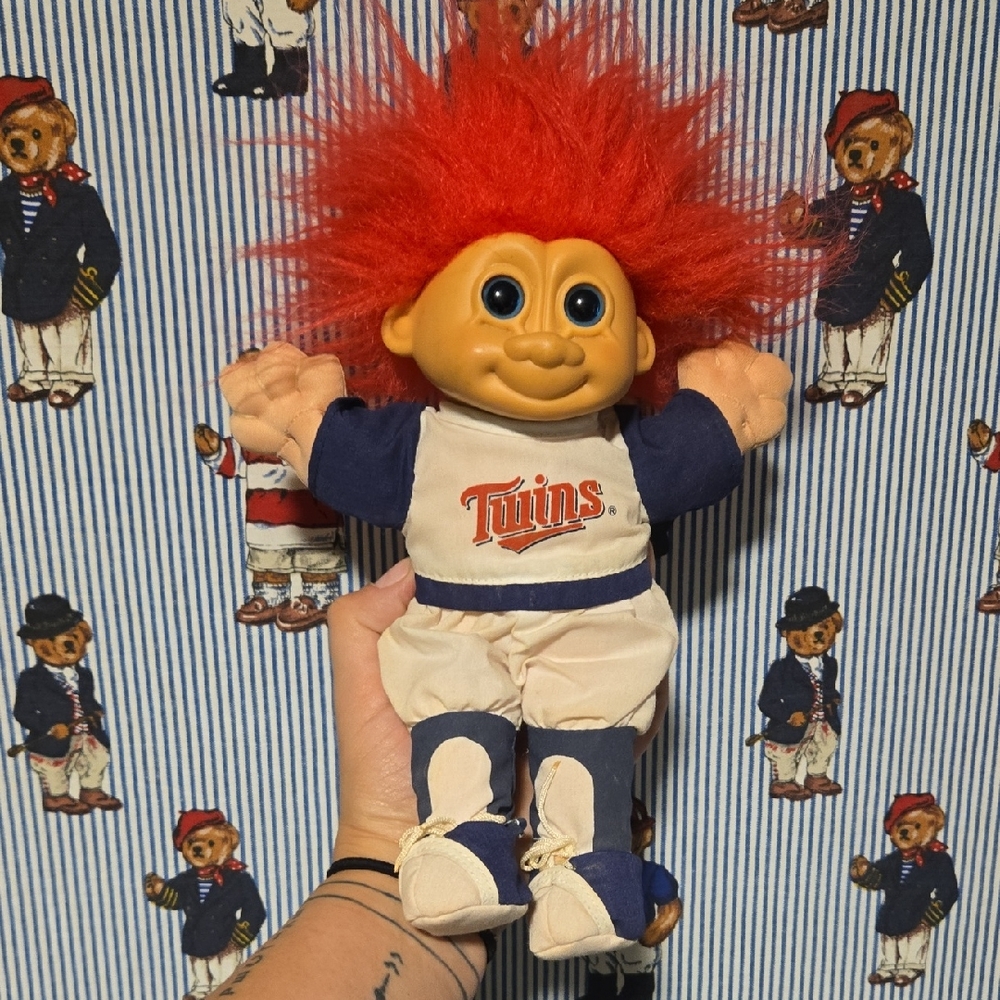 Vintage Russ Troll Doll Minnesota Twins MLB Troll Blue Red